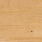 Lit Queen en bois massif à fuseaux, Caramel / Pin naturel / Noir, Convient pour 2 personnes