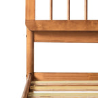 Lit Queen en bois massif à fuseaux, Caramel / Pin naturel / Noir, Convient pour 2 personnes