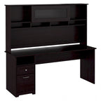 Bureau d'ordinateur de 183 cm avec huche et tiroirs — Couleurs variées, style transitionnel, 1 personne