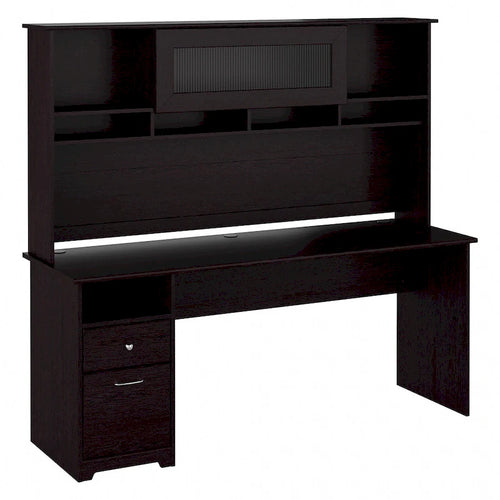 Bureau d'ordinateur de 183 cm avec huche et tiroirs — Couleurs variées, style transitionnel, 1 personne