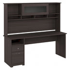 Bureau d'ordinateur de 183 cm avec huche et tiroirs — Couleurs variées, style transitionnel, 1 personne