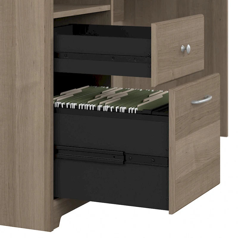 Bureau d'ordinateur de 183 cm avec huche et tiroirs — Couleurs variées, style transitionnel, 1 personne