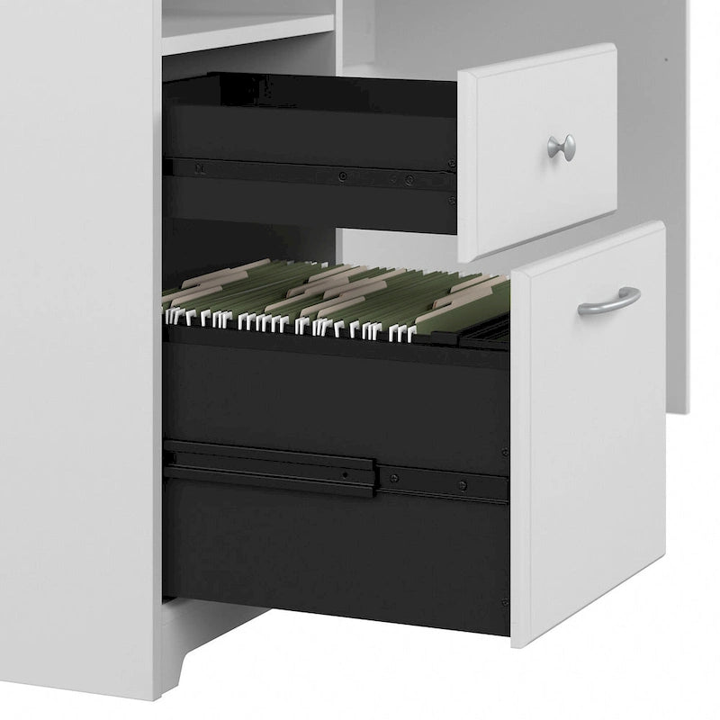 Bureau d'ordinateur de 183 cm avec huche et tiroirs — Couleurs variées, style transitionnel, 1 personne