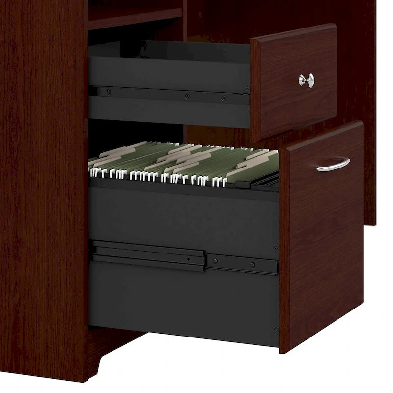 Bureau d'ordinateur de 183 cm avec huche et tiroirs — Couleurs variées, style transitionnel, 1 personne