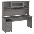 Bureau d'ordinateur de 183 cm avec huche et tiroirs — Couleurs variées, style transitionnel, 1 personne