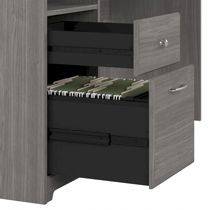 Bureau d'ordinateur de 183 cm avec huche et tiroirs — Couleurs variées, style transitionnel, 1 personne