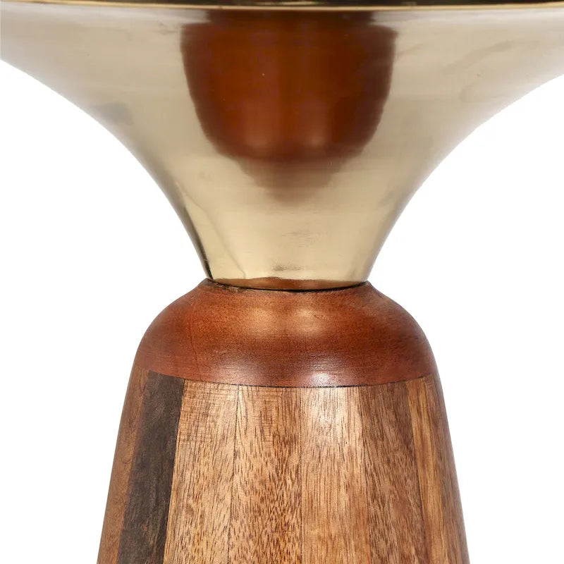 Bout de canapé en bois de manguier et métal Gold Honey, 1 pièce