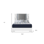 Cadre de lit double LED en similicuir et bois blanc et gris (1 place)