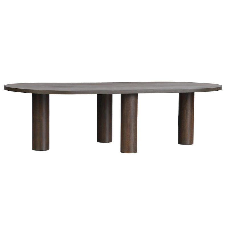 Table basse ovale en bois de manguier, noir/marron, 1 pièce