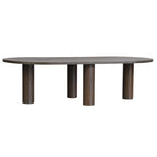 Table basse ovale en bois de manguier, noir/marron, 1 pièce