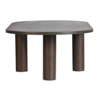 Table basse ovale en bois de manguier, noir/marron, 1 pièce