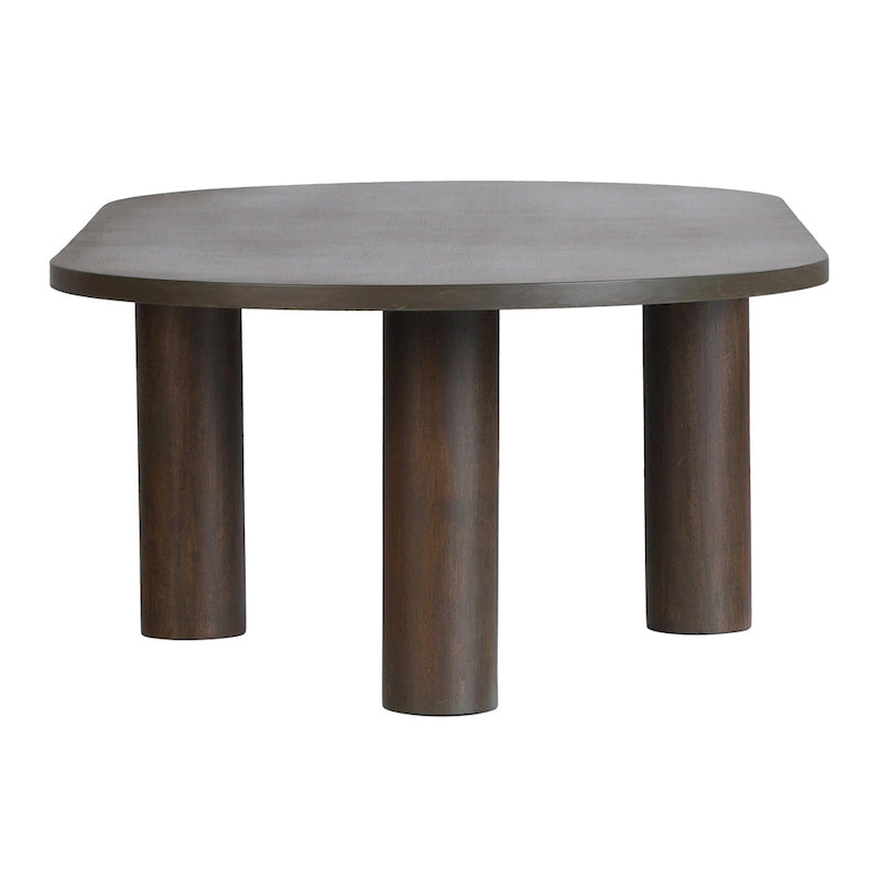 Table basse ovale en bois de manguier, noir/marron, 1 pièce