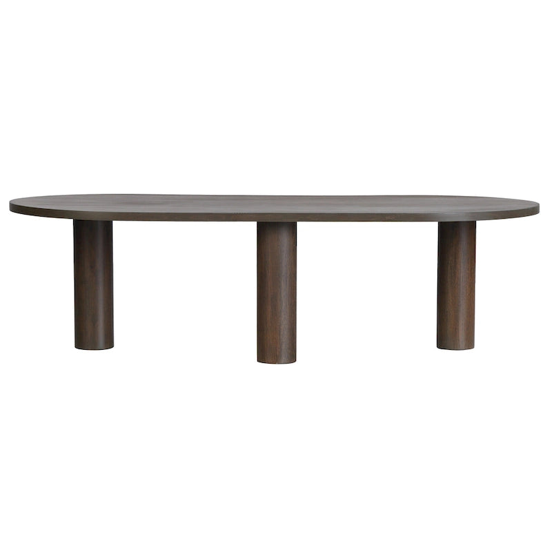 Table basse ovale en bois de manguier, noir/marron, 1 pièce