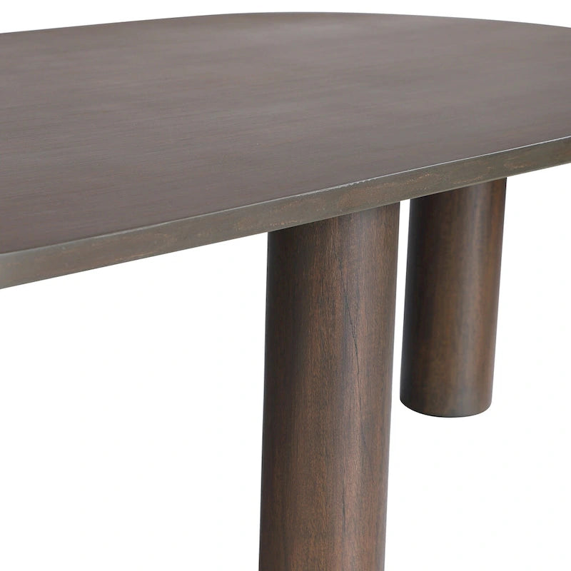 Table basse ovale en bois de manguier, noir/marron, 1 pièce