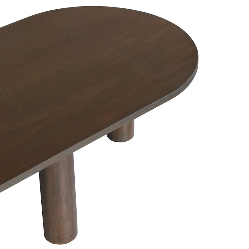 Table basse ovale en bois de manguier, noir/marron, 1 pièce