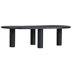 Table basse ovale en bois de manguier, noir/marron, 1 pièce