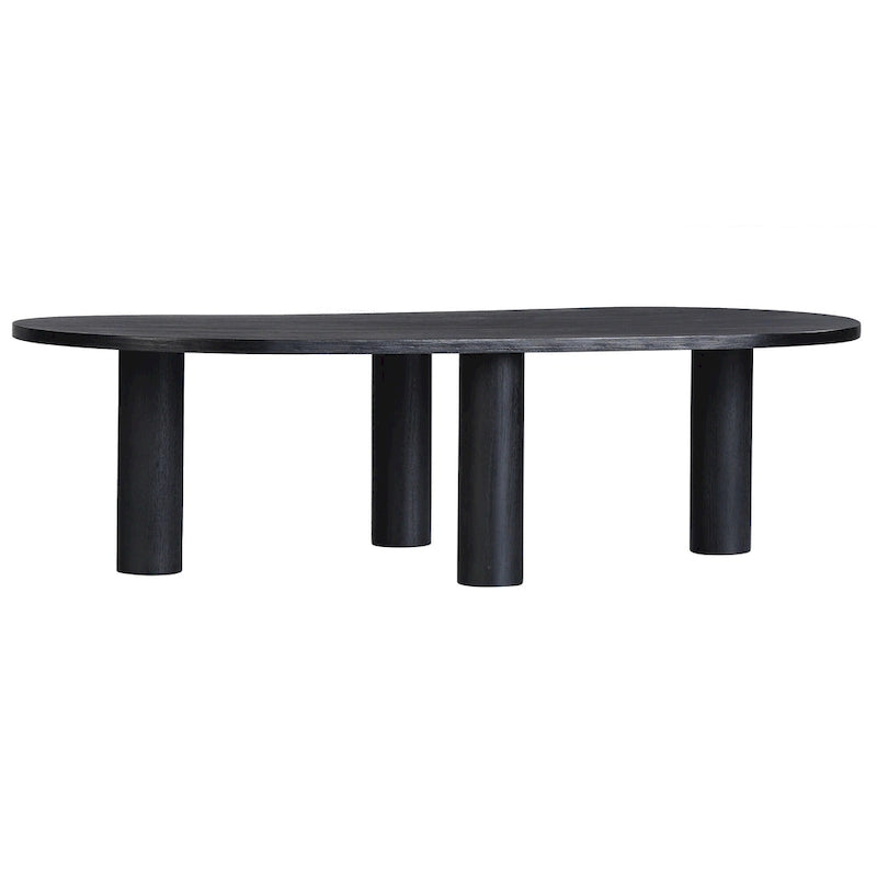 Table basse ovale en bois de manguier, noir/marron, 1 pièce