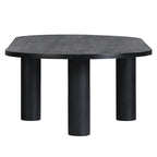 Table basse ovale en bois de manguier, noir/marron, 1 pièce