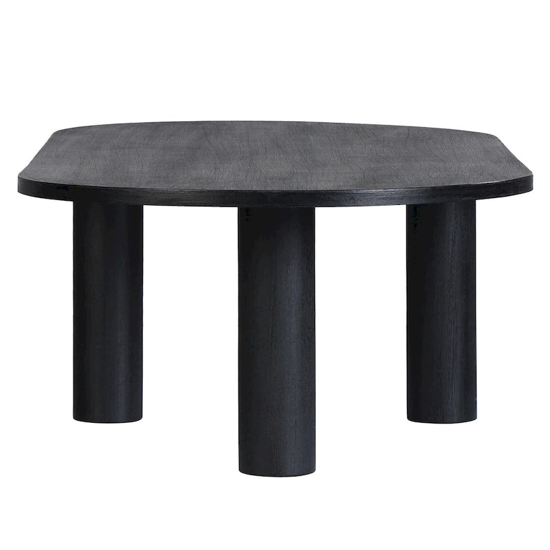 Table basse ovale en bois de manguier, noir/marron, 1 pièce