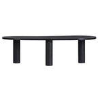 Table basse ovale en bois de manguier, noir/marron, 1 pièce
