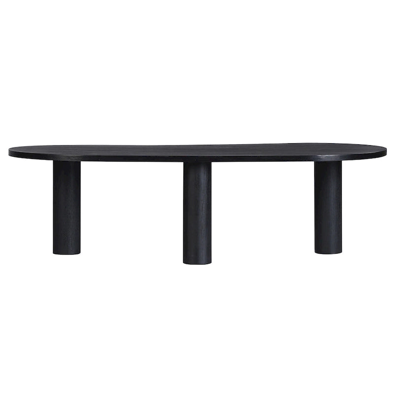 Table basse ovale en bois de manguier, noir/marron, 1 pièce