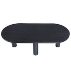 Table basse ovale en bois de manguier, noir/marron, 1 pièce