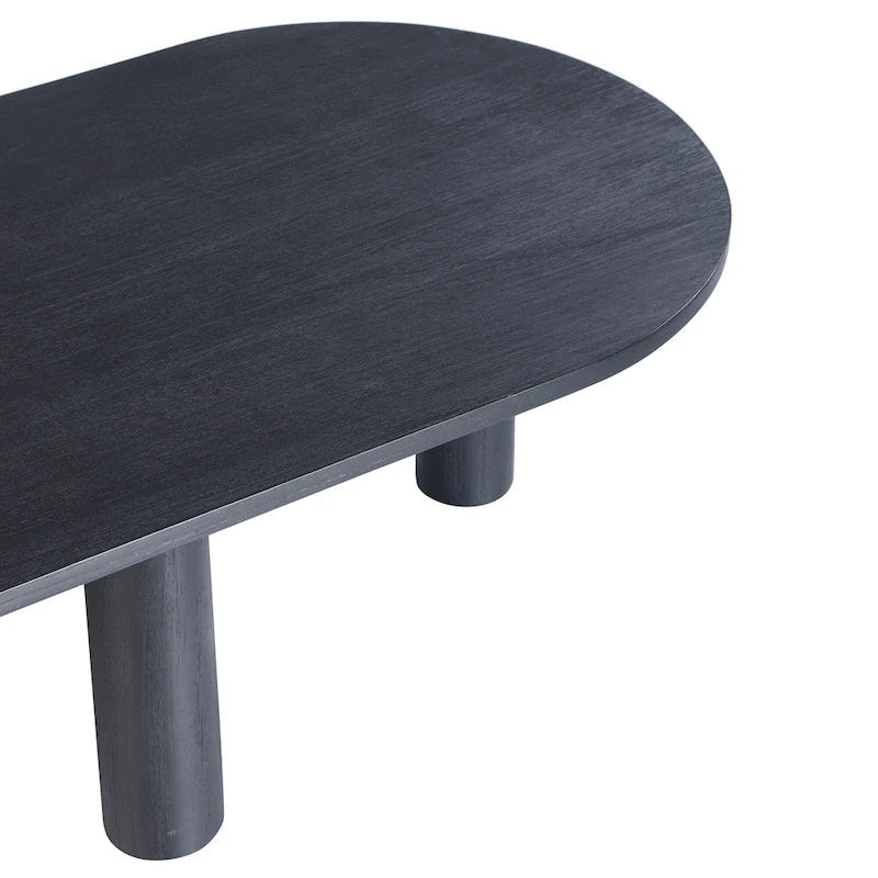 Table basse ovale en bois de manguier, noir/marron, 1 pièce