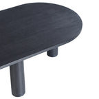 Table basse ovale en bois de manguier, noir/marron, 1 pièce