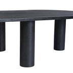 Table basse ovale en bois de manguier, noir/marron, 1 pièce