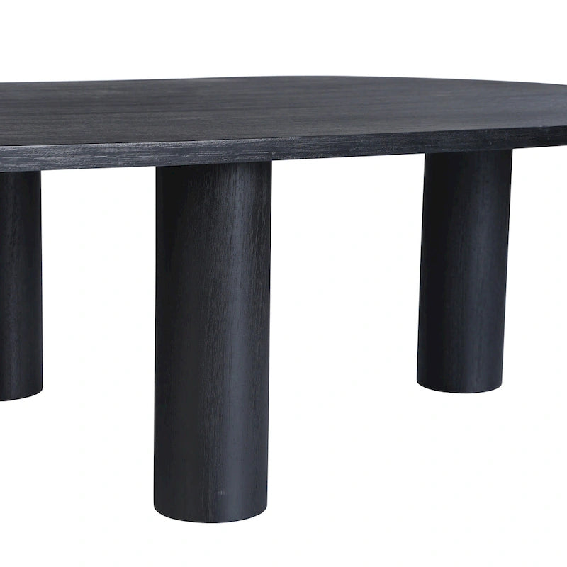 Table basse ovale en bois de manguier, noir/marron, 1 pièce