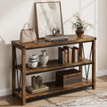 Console étroite à 3 niveaux marron/gris, 120 cm — 1 personne
