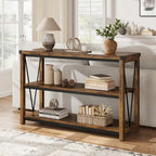 Console étroite à 3 niveaux marron/gris, 120 cm — 1 personne