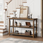 Console étroite à 3 niveaux marron/gris, 120 cm — 1 personne