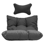 Fauteuil suspendu œuf avec support, 1 personne, gris foncé / gris clair / beige / marron / bleu bébé