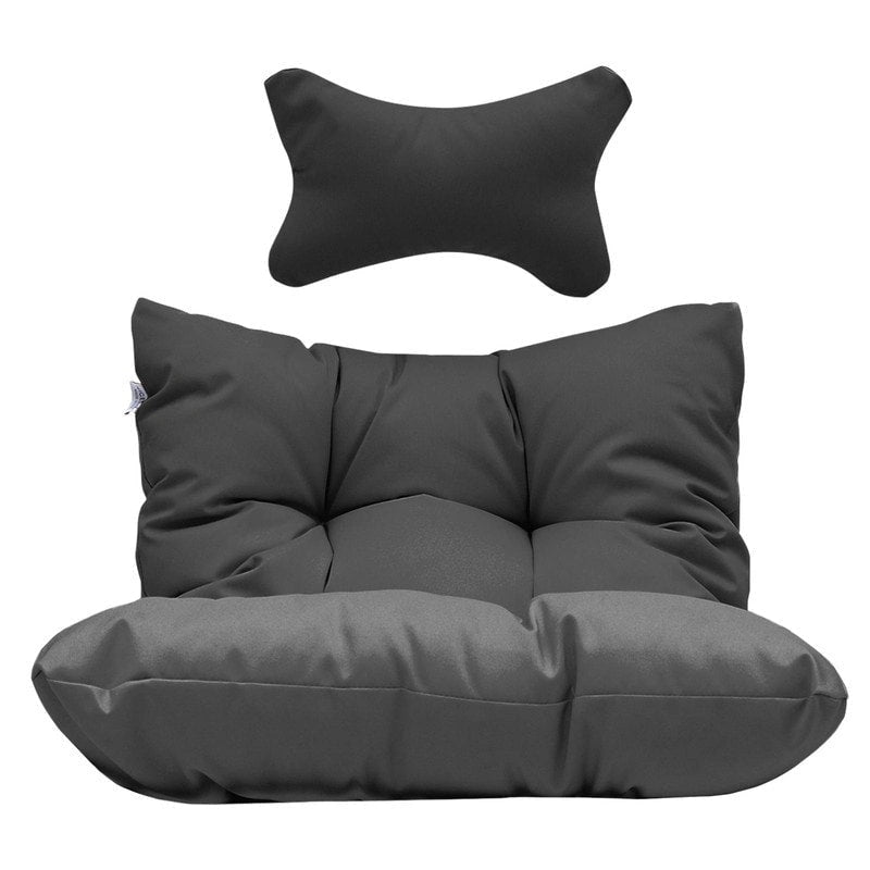Fauteuil suspendu œuf avec support, 1 personne, gris foncé / gris clair / beige / marron / bleu bébé