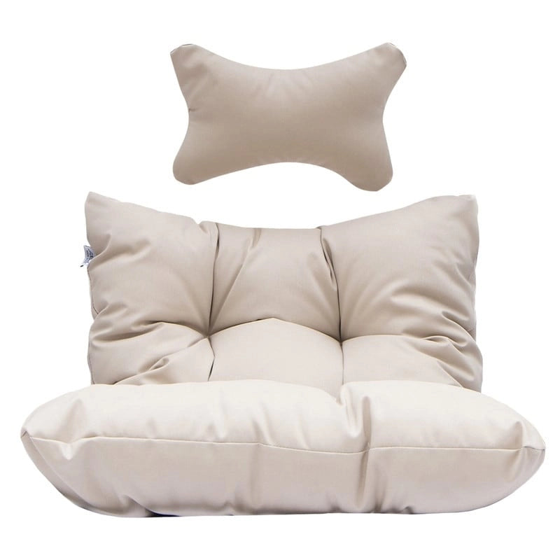 Fauteuil suspendu œuf avec support, 1 personne, gris foncé / gris clair / beige / marron / bleu bébé