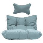 Fauteuil suspendu œuf avec support, 1 personne, gris foncé / gris clair / beige / marron / bleu bébé