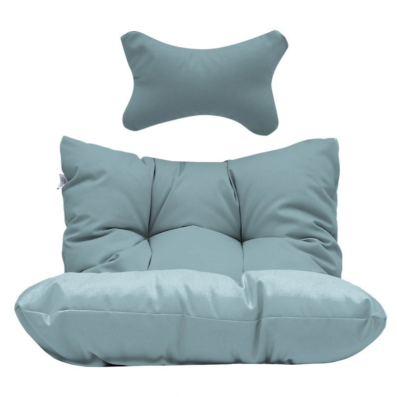 Fauteuil suspendu œuf avec support, 1 personne, gris foncé / gris clair / beige / marron / bleu bébé