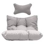 Fauteuil suspendu œuf avec support, 1 personne, gris foncé / gris clair / beige / marron / bleu bébé