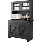 Armoire de cuisine blanche / grise / noire avec support pour micro-ondes, assemblage à 2 personnes