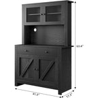 Armoire de cuisine blanche / grise / noire avec support pour micro-ondes, assemblage à 2 personnes