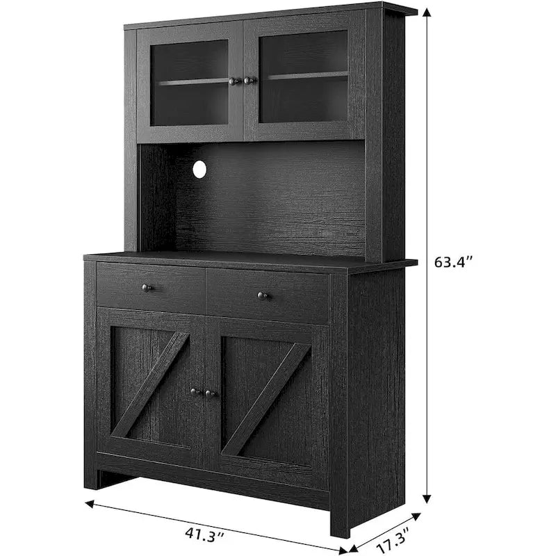 Armoire de cuisine blanche / grise / noire avec support pour micro-ondes, assemblage à 2 personnes