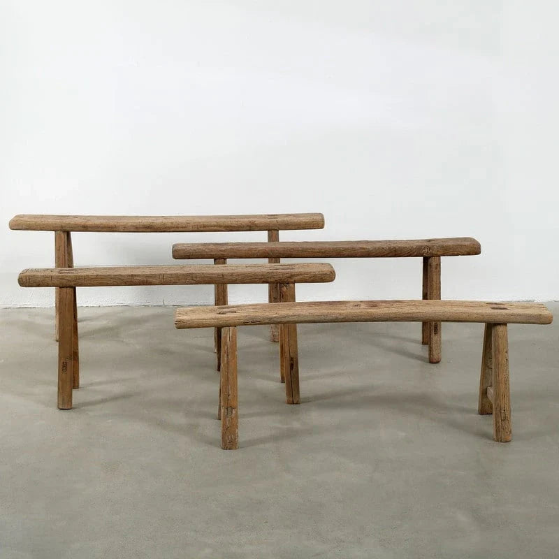 Banc de nouilles vintage patiné, 1 place / 2 places / 3 places