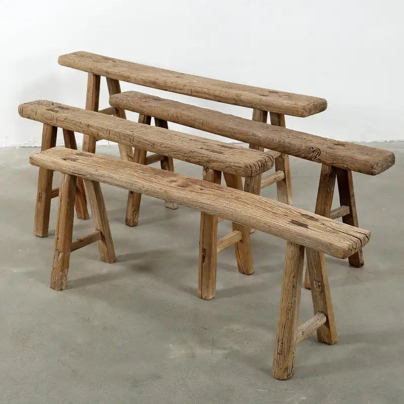 Banc de nouilles vintage patiné, 1 place / 2 places / 3 places