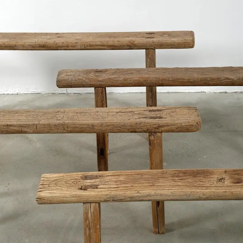Banc de nouilles vintage patiné, 1 place / 2 places / 3 places
