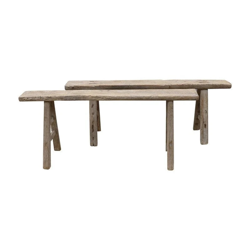 Banc de nouilles vintage patiné, 1 place / 2 places / 3 places