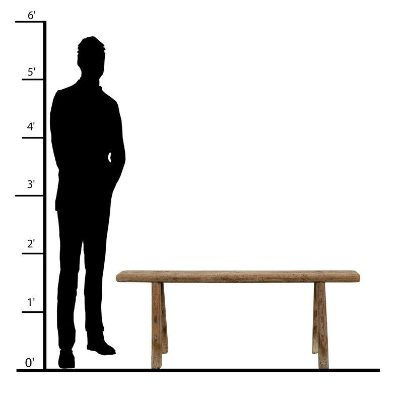 Banc de nouilles vintage patiné, 1 place / 2 places / 3 places