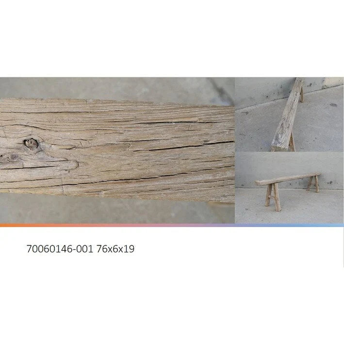 Banc de nouilles vintage patiné, 1 place / 2 places / 3 places