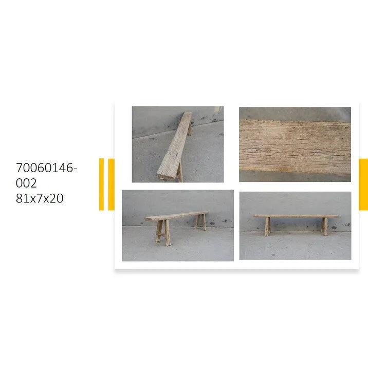 Banc de nouilles vintage patiné, 1 place / 2 places / 3 places