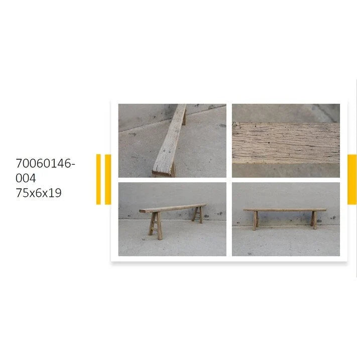 Banc de nouilles vintage patiné, 1 place / 2 places / 3 places